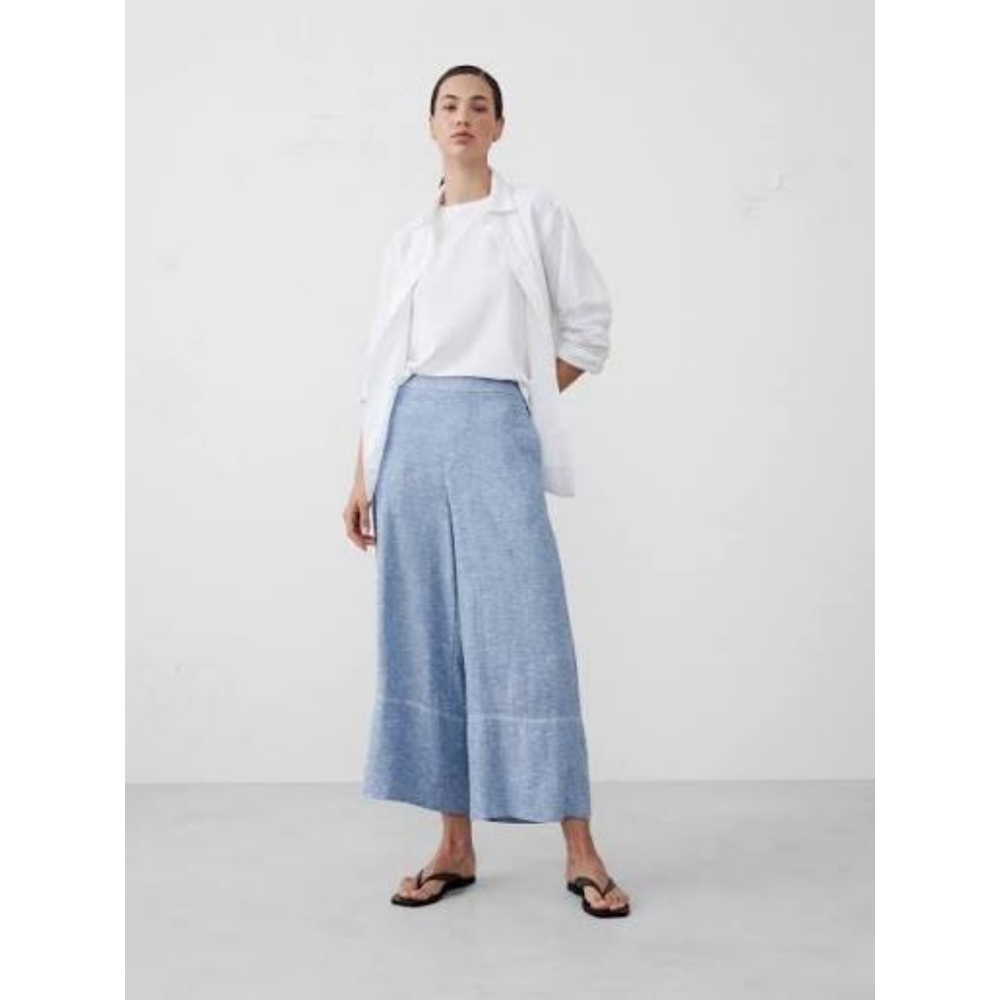 Banana Republic Wide Leg Linen Blend Cropped Pull On Pants Medium